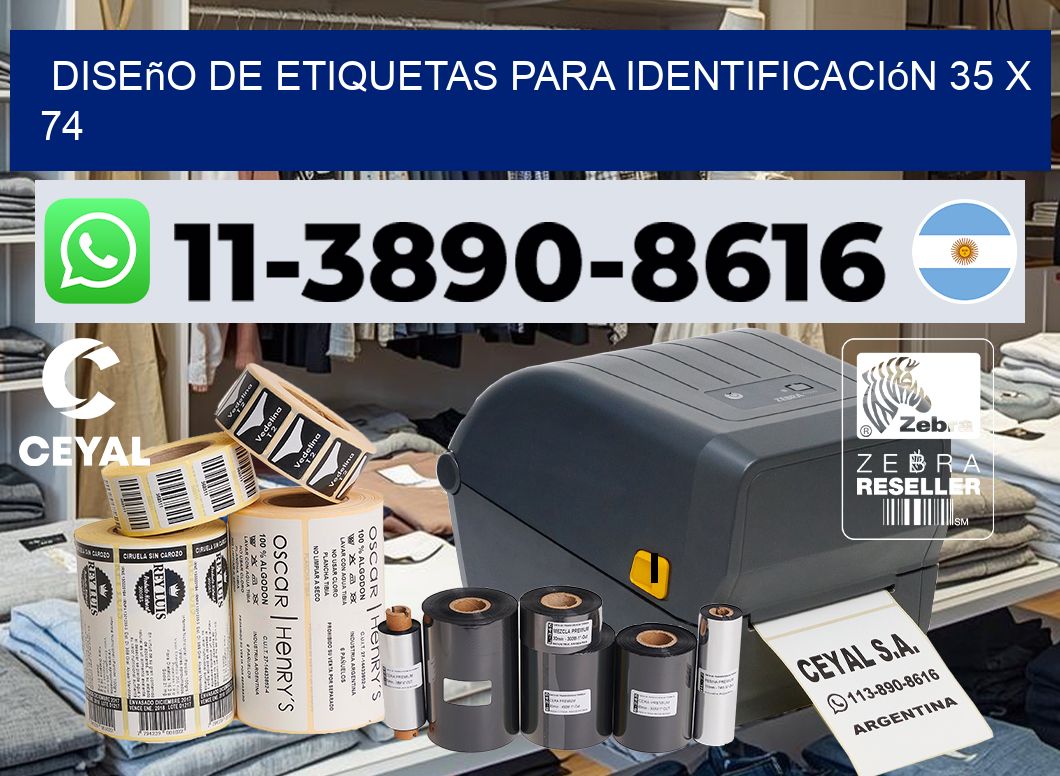 diseño de etiquetas para identificación 35 x 74