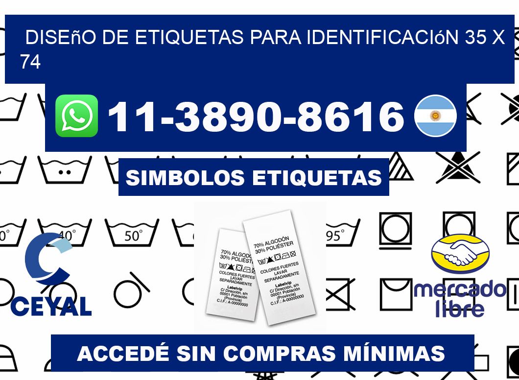 diseño de etiquetas para identificación 35 x 74