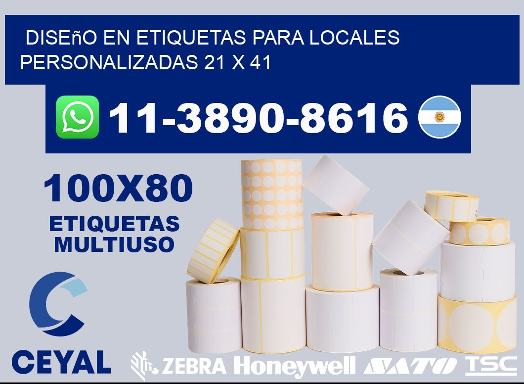 diseño en etiquetas para locales personalizadas 21 x 41