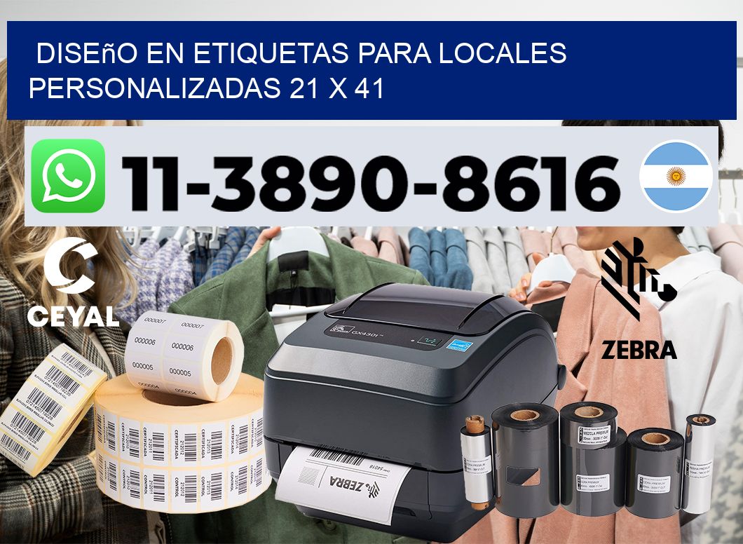 diseño en etiquetas para locales personalizadas 21 x 41