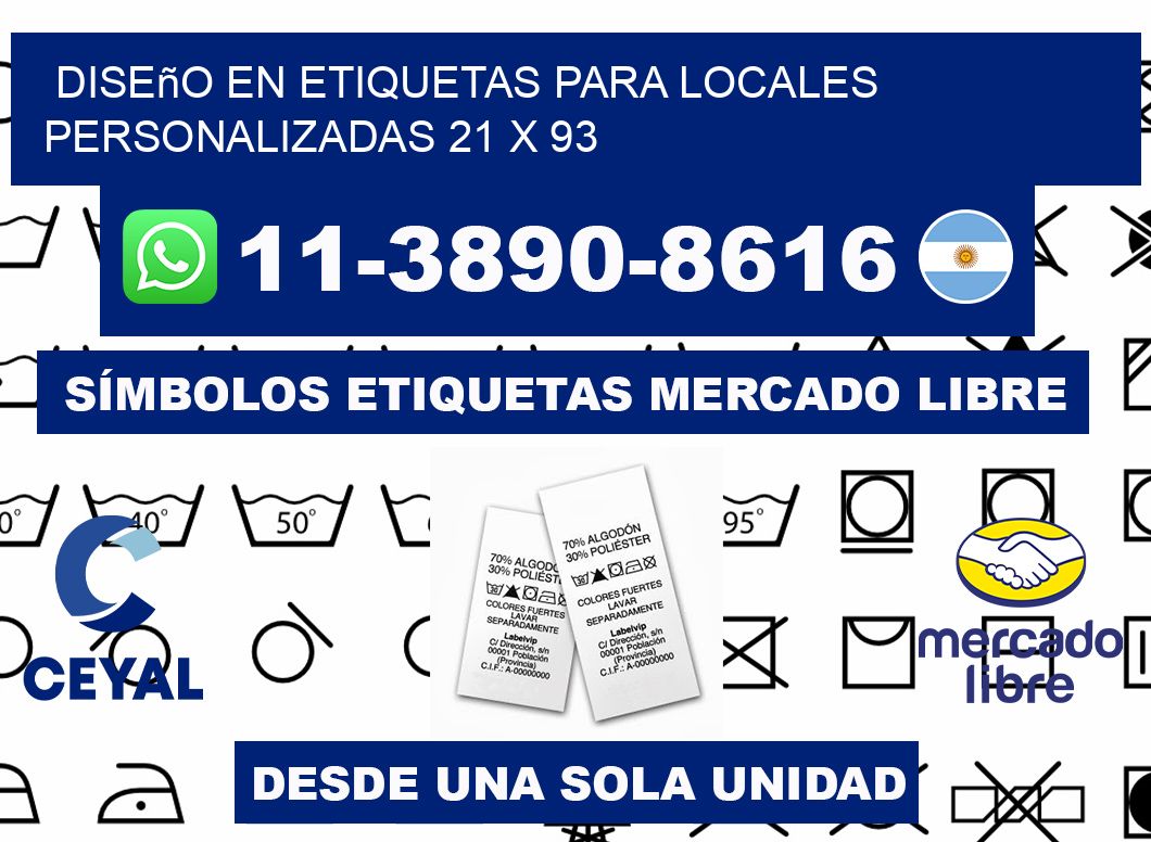 diseño en etiquetas para locales personalizadas 21 x 93