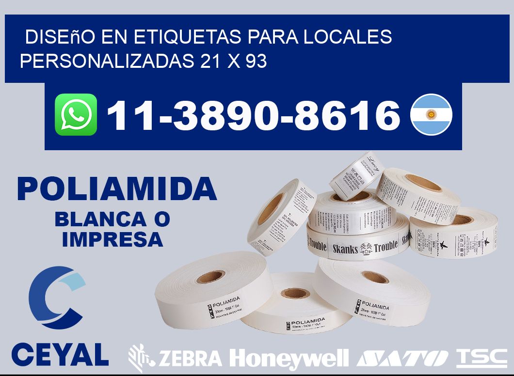 diseño en etiquetas para locales personalizadas 21 x 93