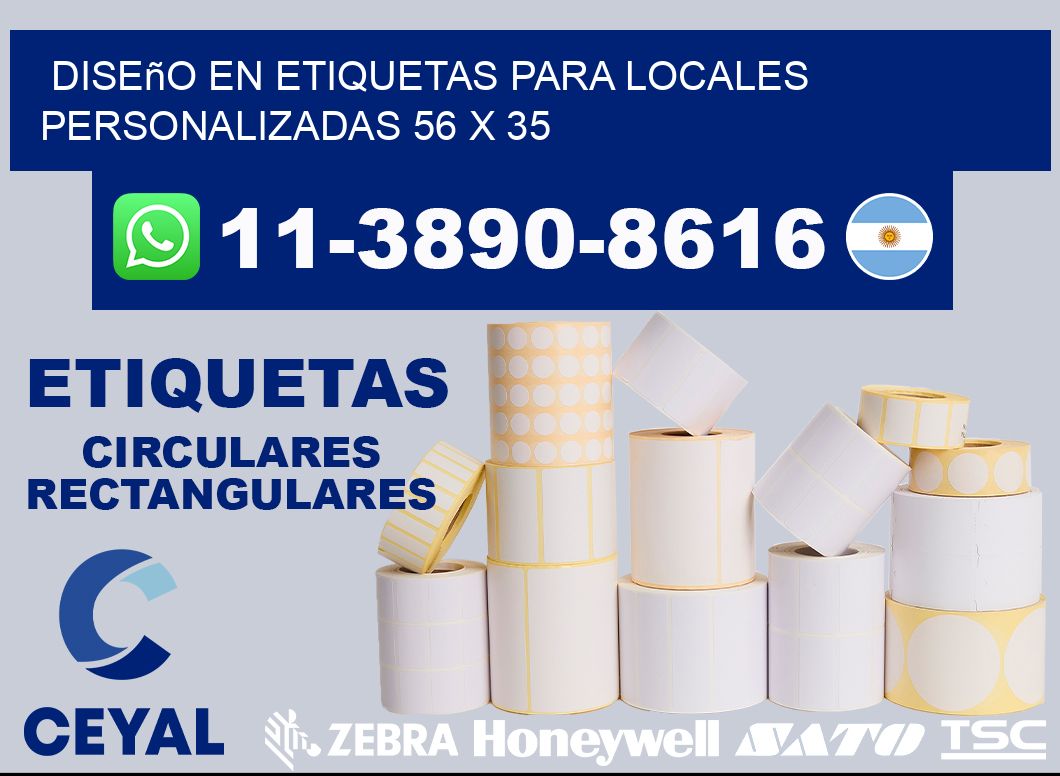 diseño en etiquetas para locales personalizadas 56 x 35