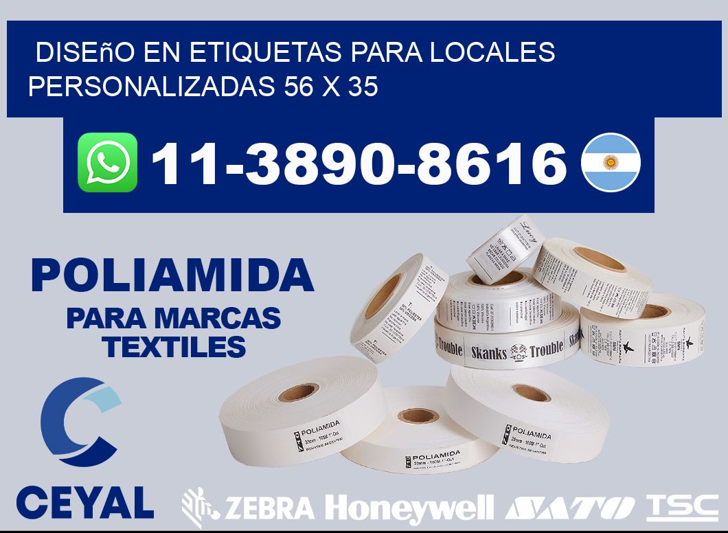 diseño en etiquetas para locales personalizadas 56 x 35