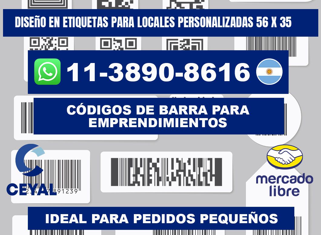 diseño en etiquetas para locales personalizadas 56 x 35