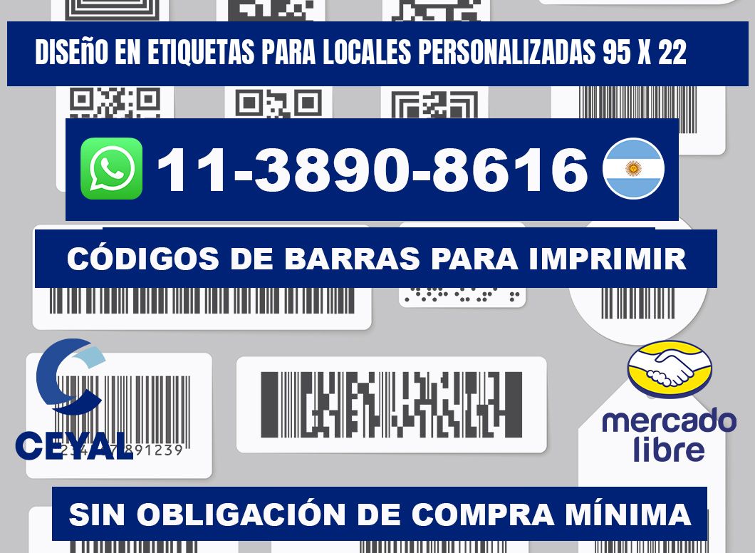 diseño en etiquetas para locales personalizadas 95 x 22