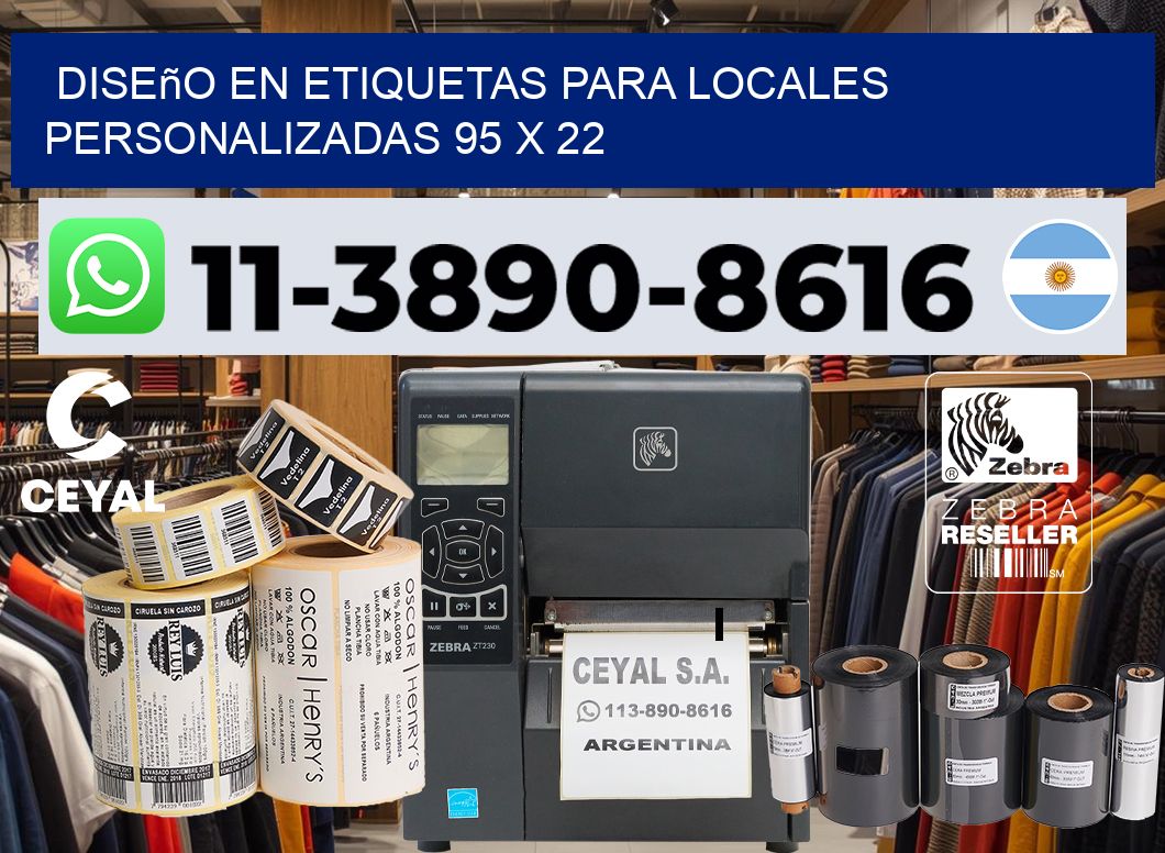 diseño en etiquetas para locales personalizadas 95 x 22