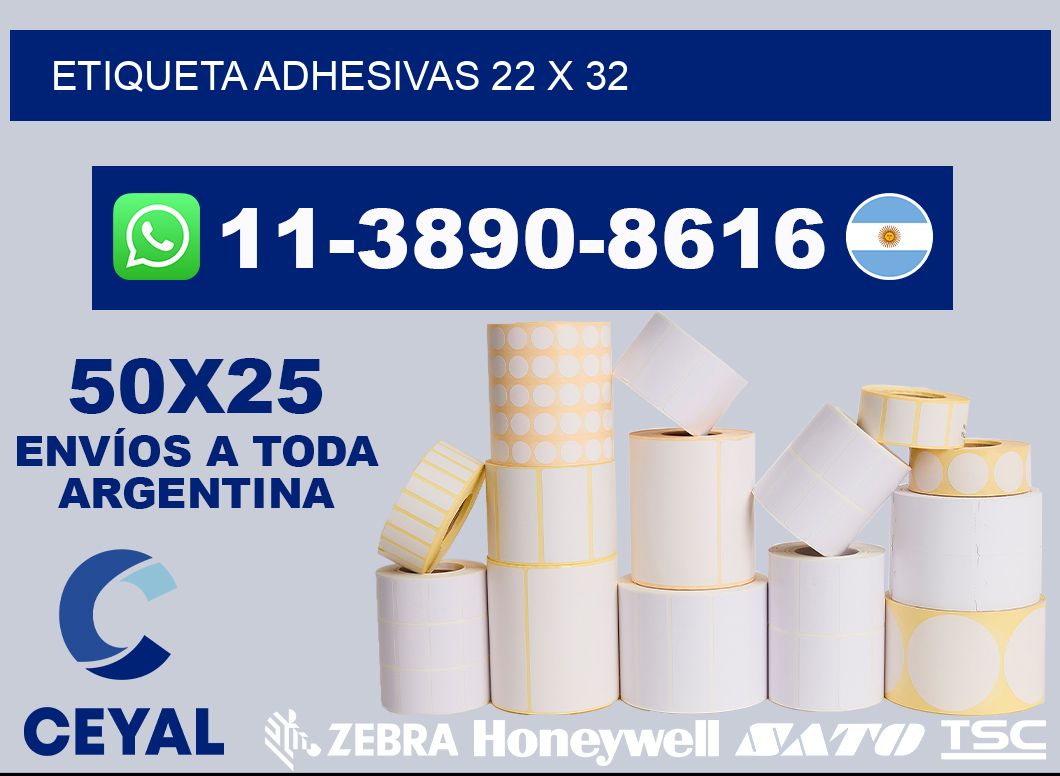 etiqueta adhesivas 22 x 32