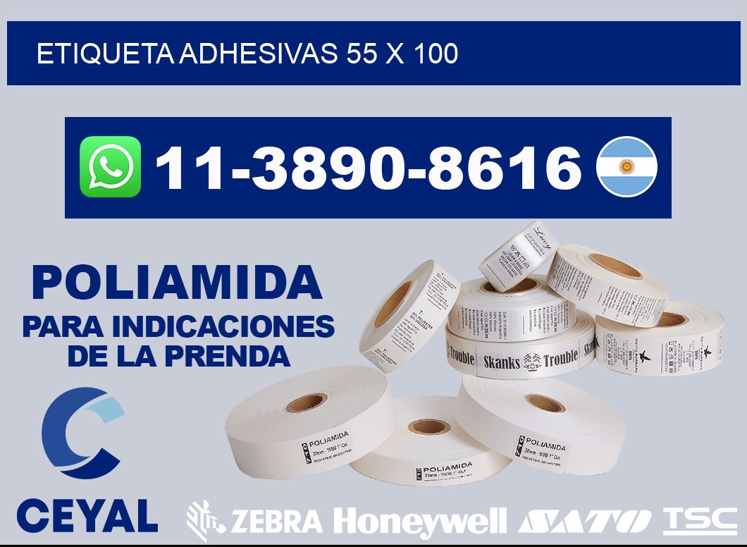 etiqueta adhesivas 55 x 100