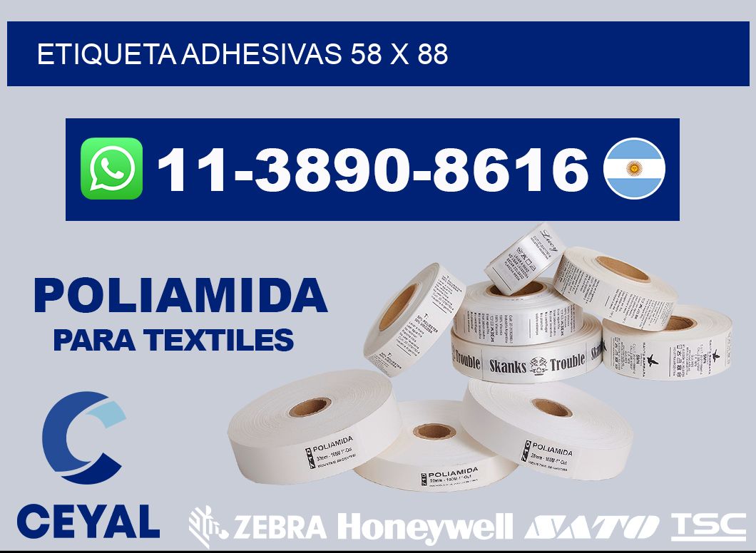 etiqueta adhesivas 58 x 88