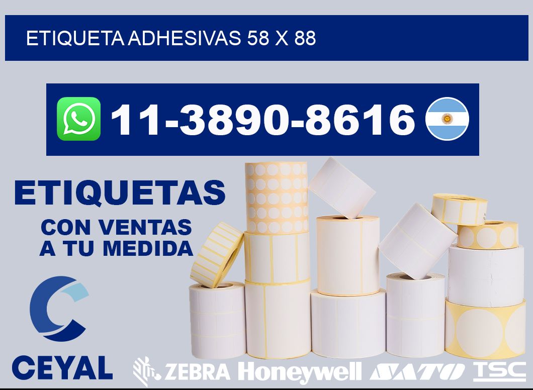 etiqueta adhesivas 58 x 88