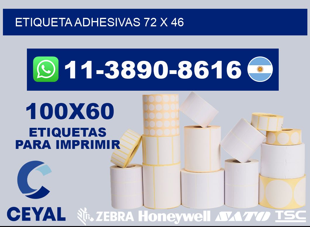 etiqueta adhesivas 72 x 46