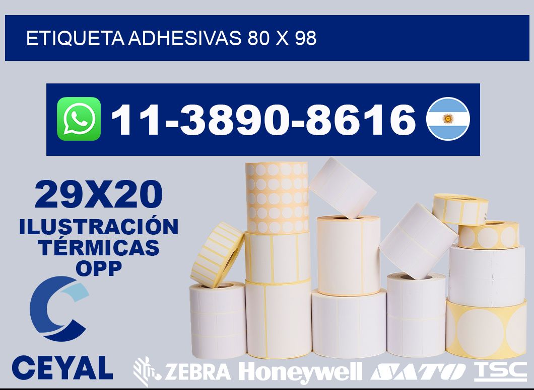 etiqueta adhesivas 80 x 98