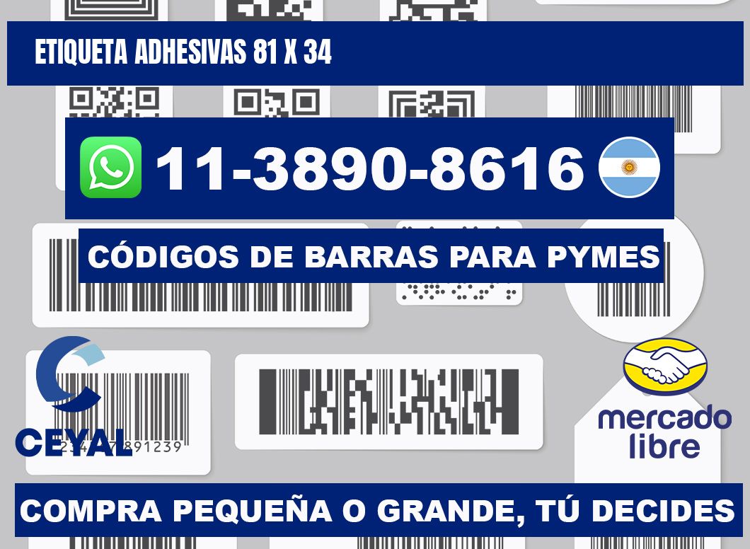 etiqueta adhesivas 81 x 34