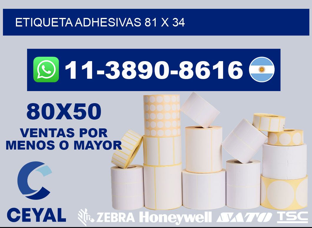 etiqueta adhesivas 81 x 34