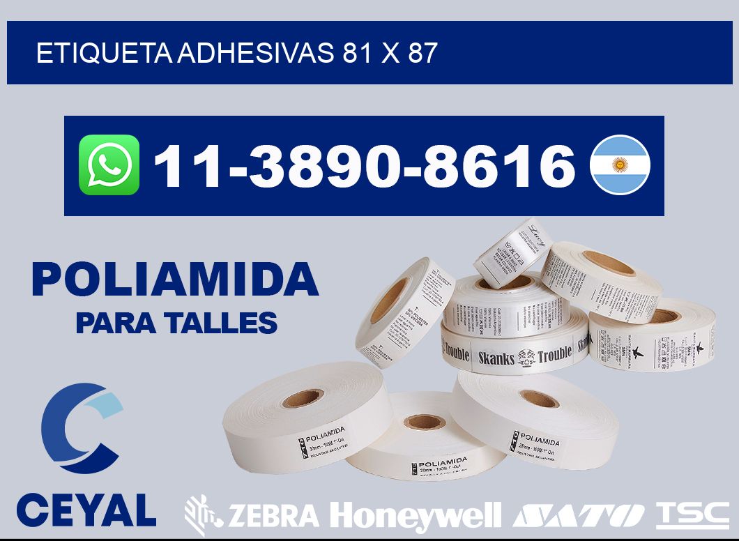 etiqueta adhesivas 81 x 87