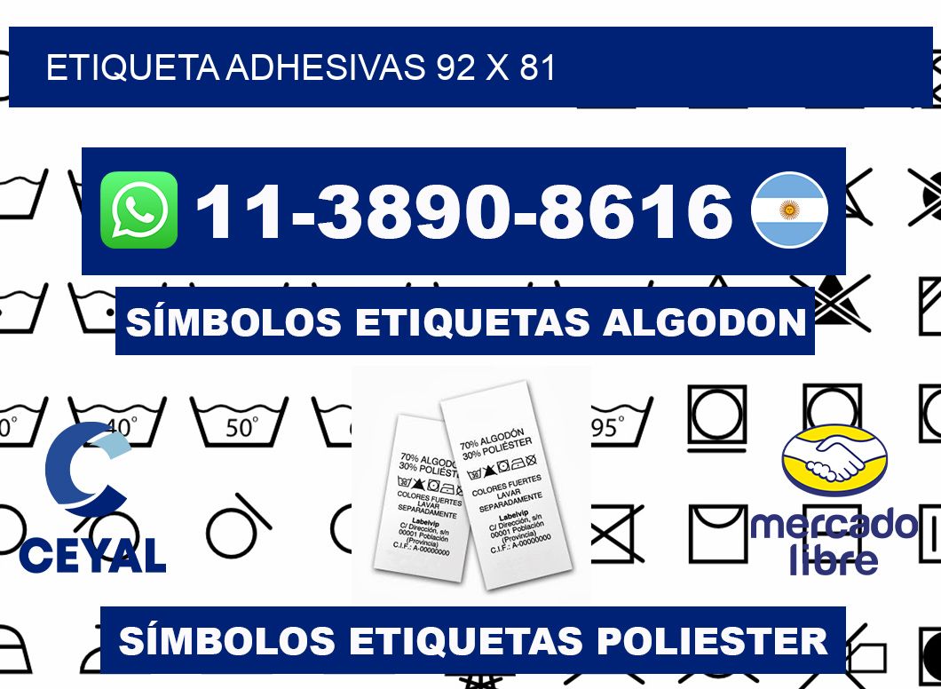 etiqueta adhesivas 92 x 81