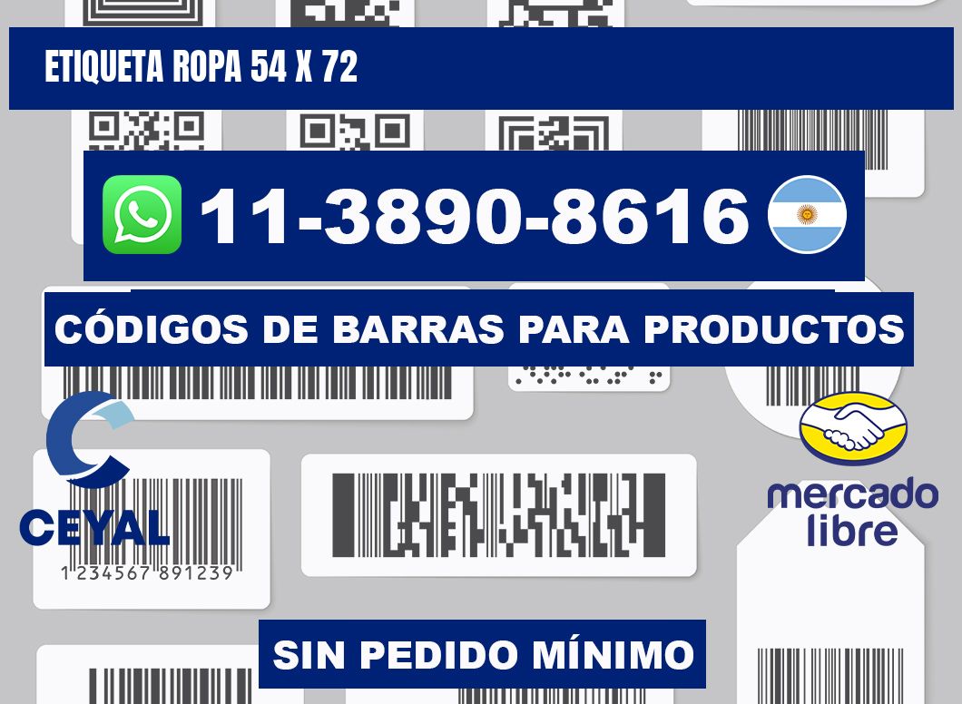 etiqueta ropa 54 x 72