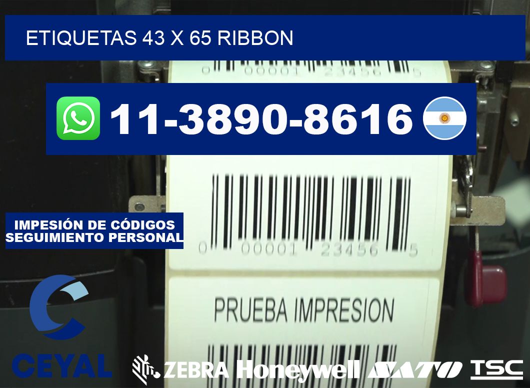 etiquetas 43 x 65 ribbon