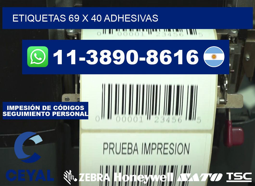 etiquetas 69 x 40 adhesivas