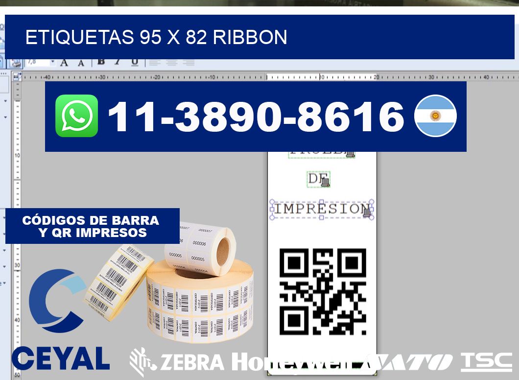 etiquetas 95 x 82 ribbon