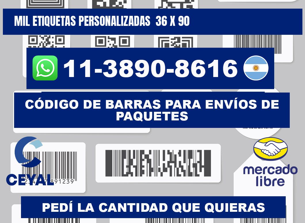 mil etiquetas personalizadas  36 x 90