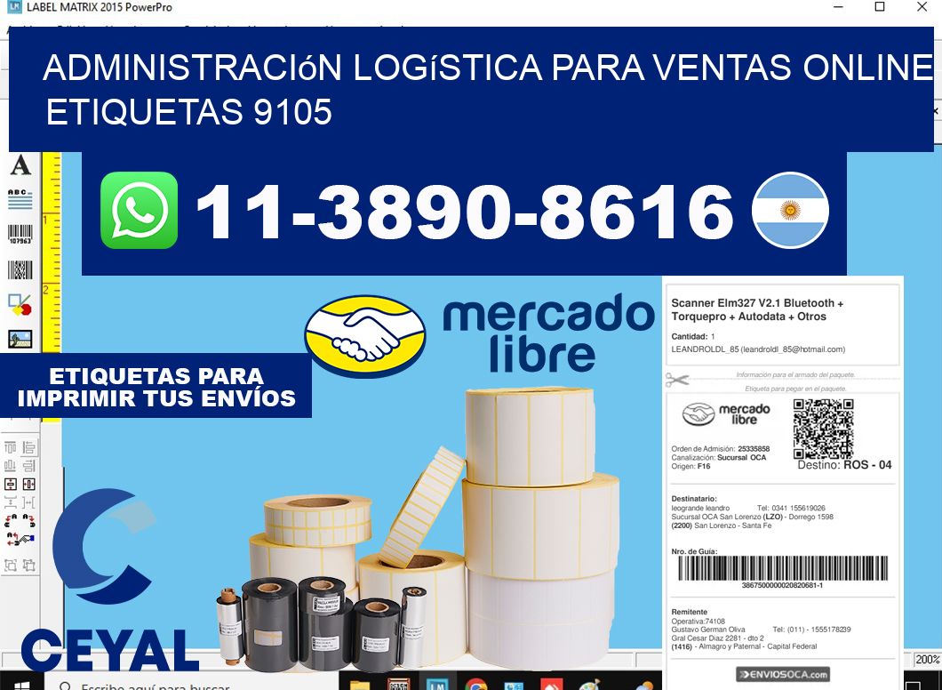 Administración logística para ventas online  etiquetas 9105