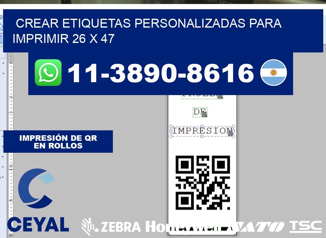 Crear etiquetas personalizadas para imprimir 26 x 47