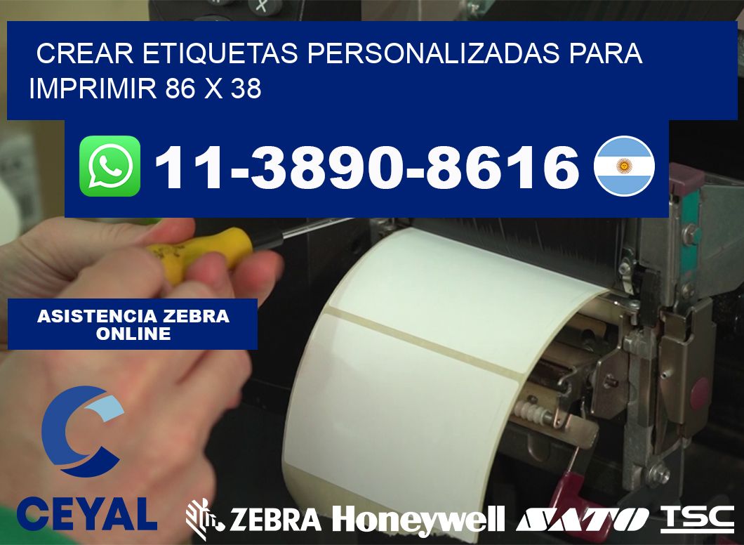 Crear etiquetas personalizadas para imprimir 86 x 38