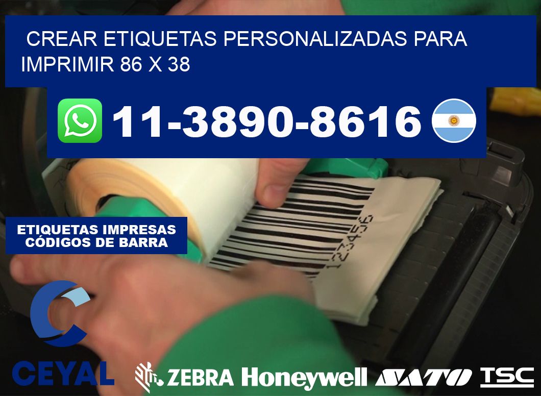 Crear etiquetas personalizadas para imprimir 86 x 38
