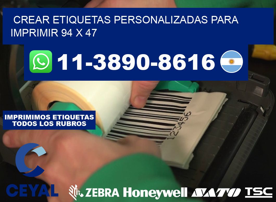 Crear etiquetas personalizadas para imprimir 94 x 47