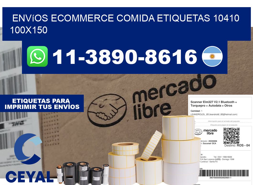 Envíos Ecommerce comida etiquetas 10410 100x150