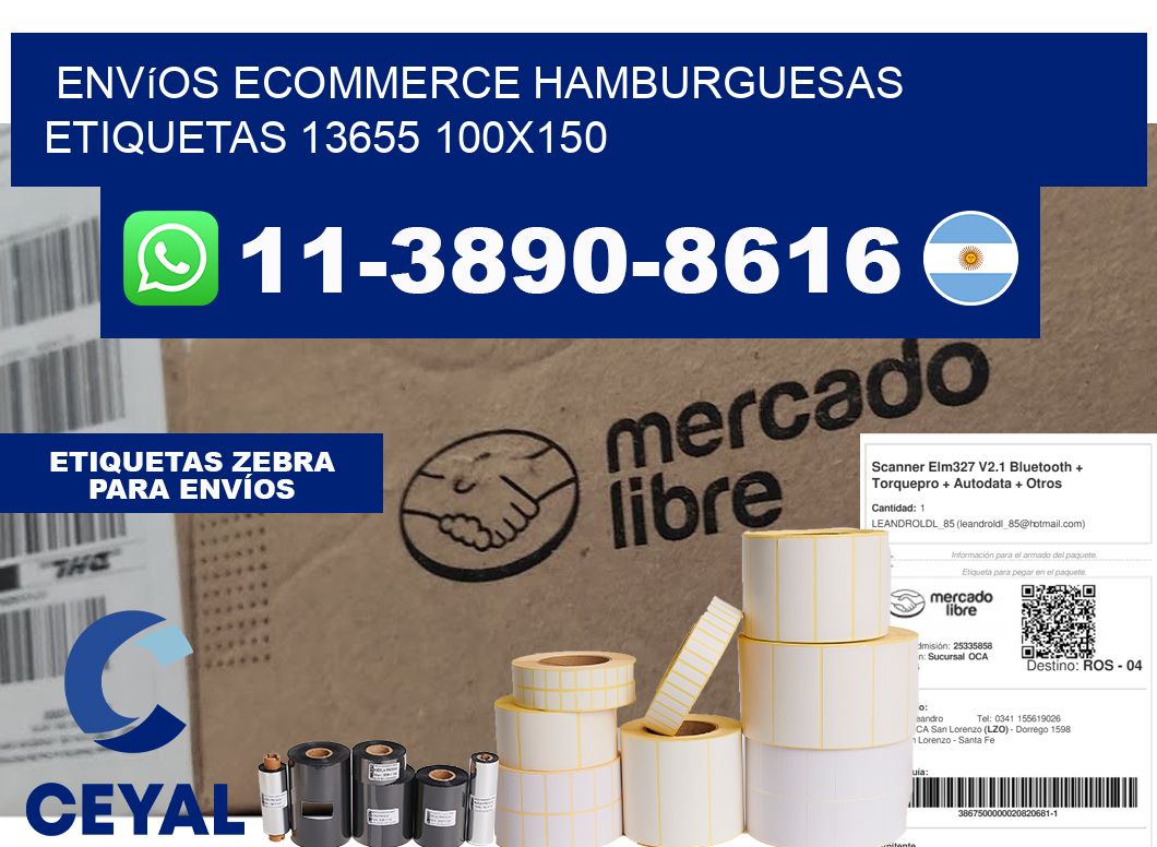 Envíos Ecommerce hamburguesas etiquetas 13655 100x150