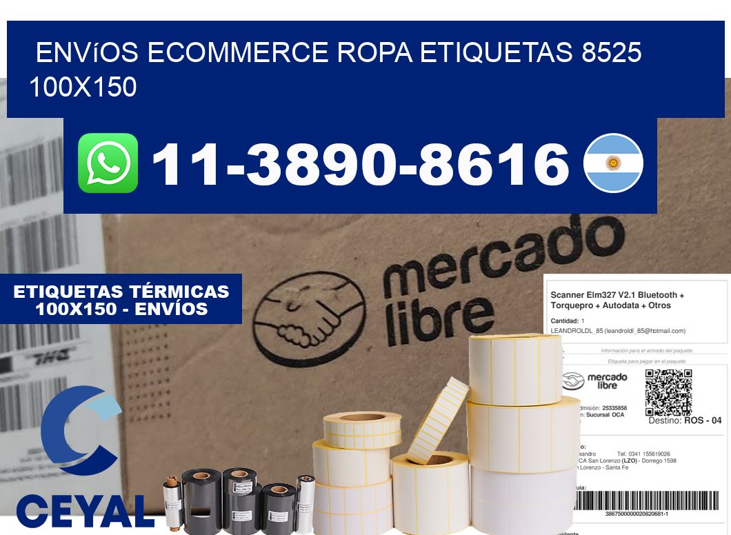 Envíos Ecommerce ropa etiquetas 8525 100x150