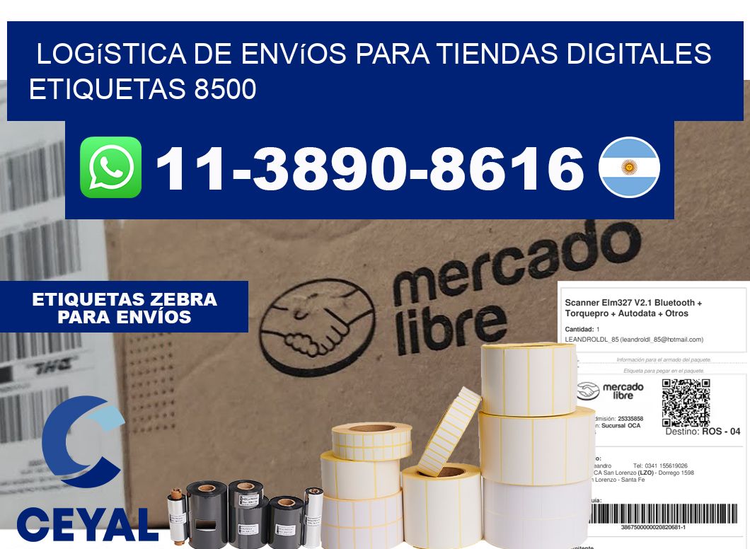 Logística de envíos para tiendas digitales  etiquetas 8500