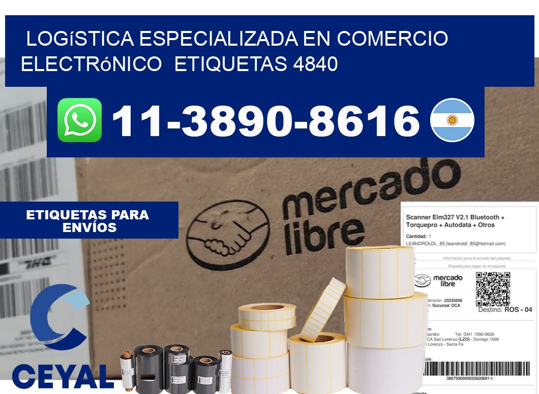 Logística especializada en comercio electrónico  etiquetas 4840