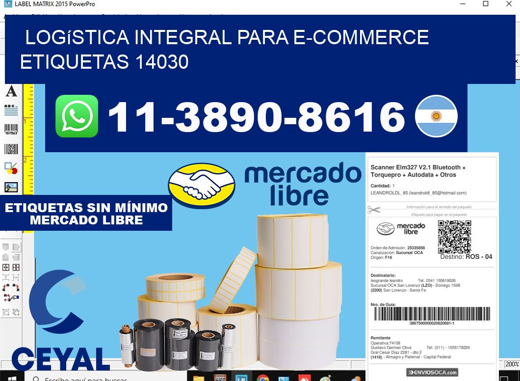 Logística integral para e-commerce  etiquetas 14030