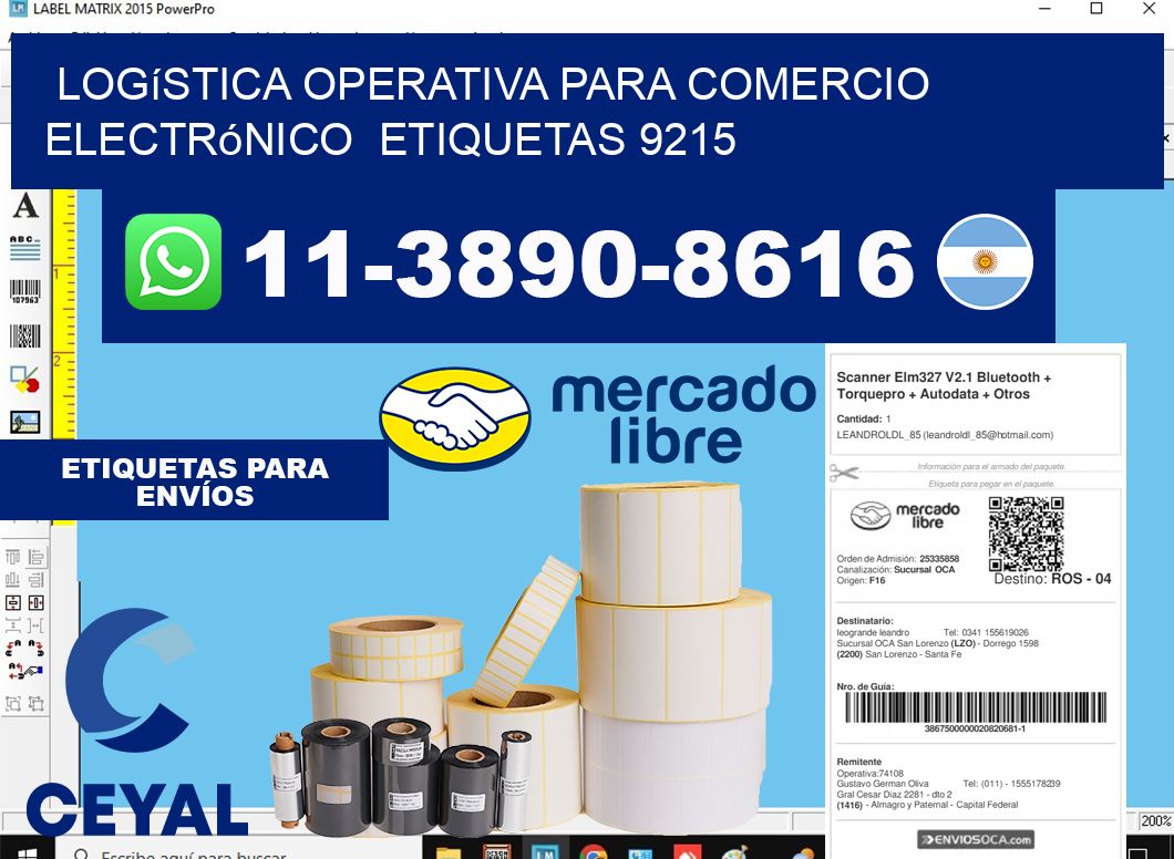 Logística operativa para comercio electrónico  etiquetas 9215