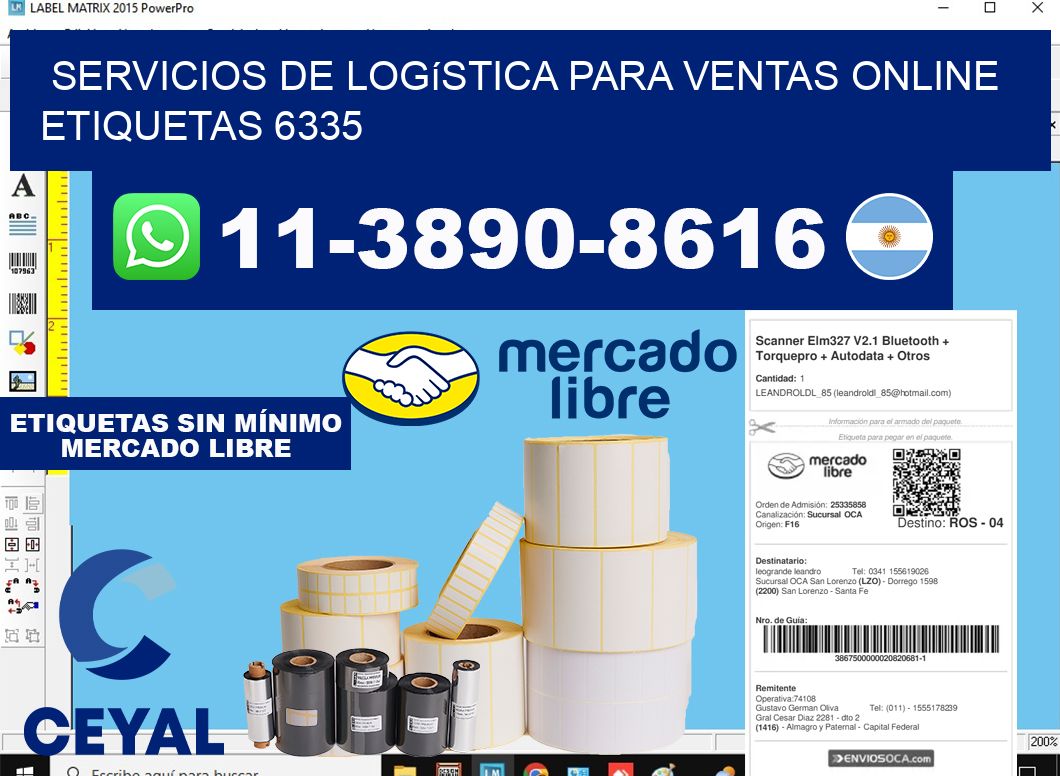 Servicios de logística para ventas online  etiquetas 6335