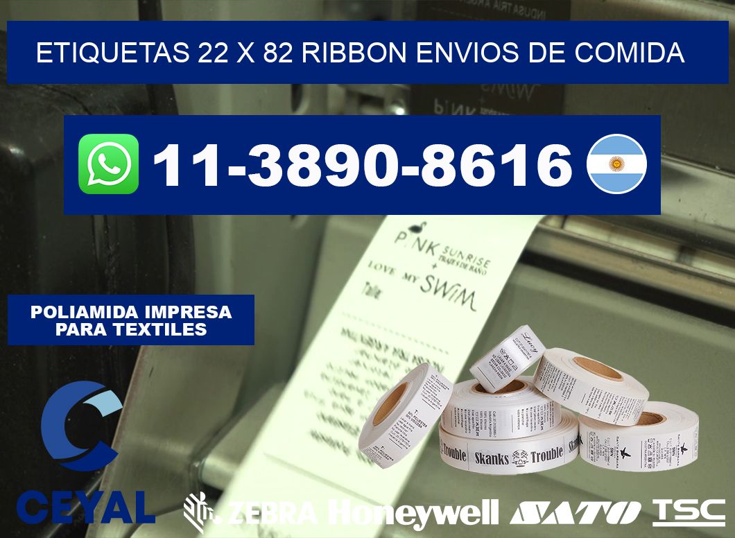 etiquetas 22 x 82 ribbon envios de comida