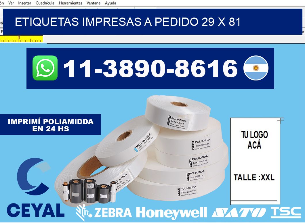 etiquetas impresas a pedido 29 x 81