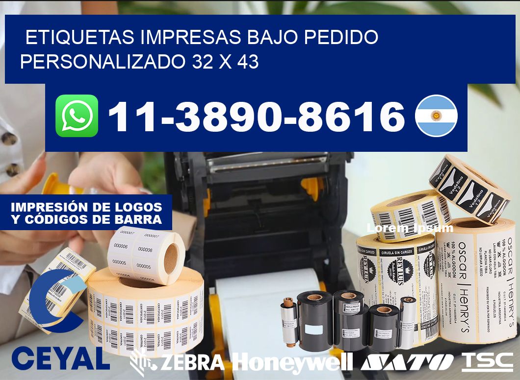 etiquetas impresas bajo pedido personalizado 32 x 43