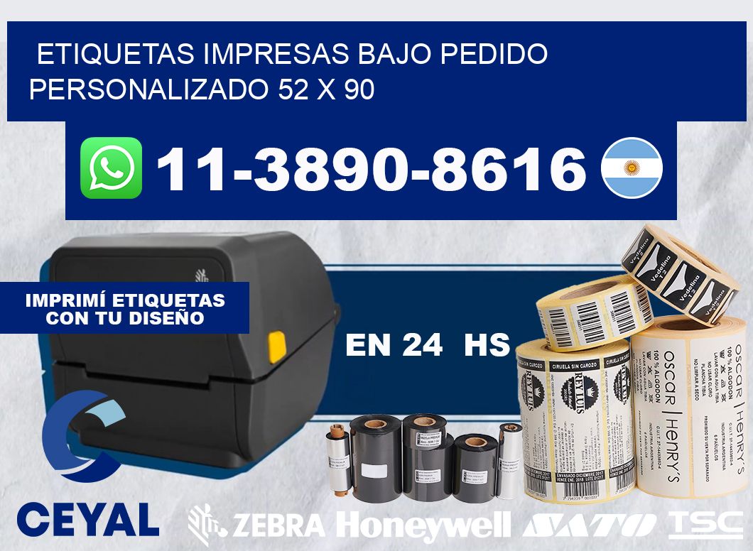 etiquetas impresas bajo pedido personalizado 52 x 90