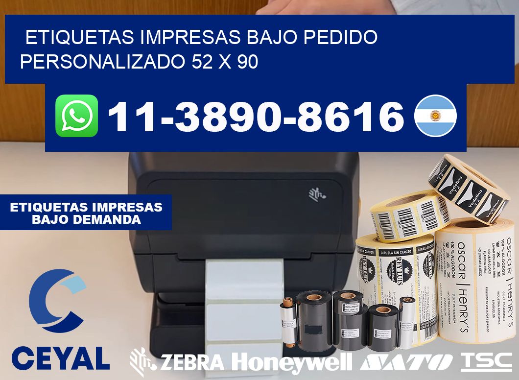 etiquetas impresas bajo pedido personalizado 52 x 90