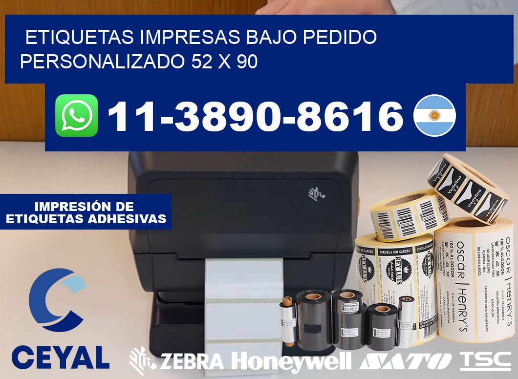 etiquetas impresas bajo pedido personalizado 52 x 90