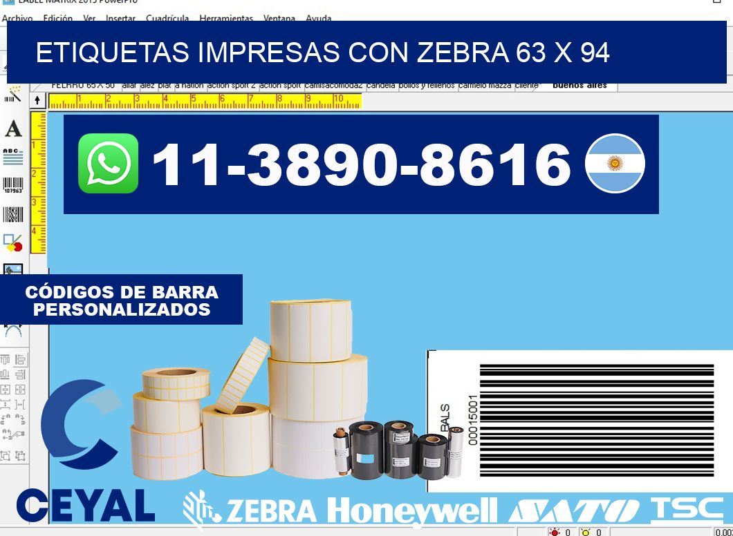 etiquetas impresas con zebra 63 x 94
