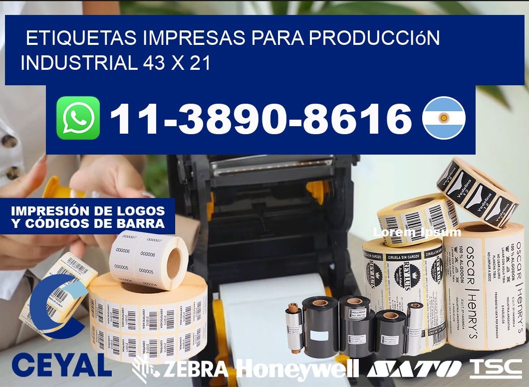 etiquetas impresas para producción industrial 43 x 21