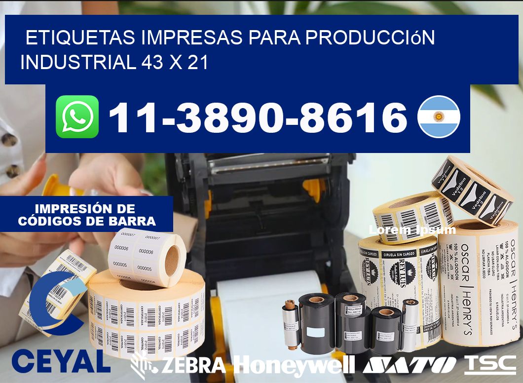 etiquetas impresas para producción industrial 43 x 21
