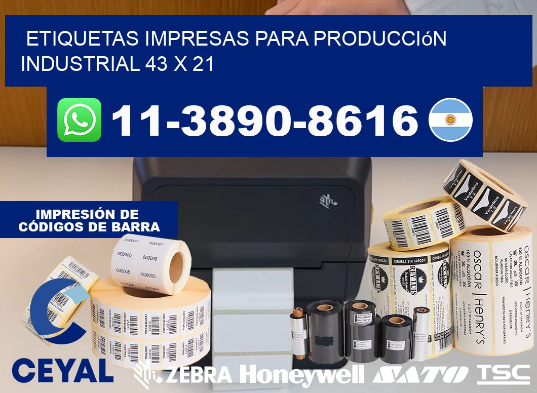 etiquetas impresas para producción industrial 43 x 21