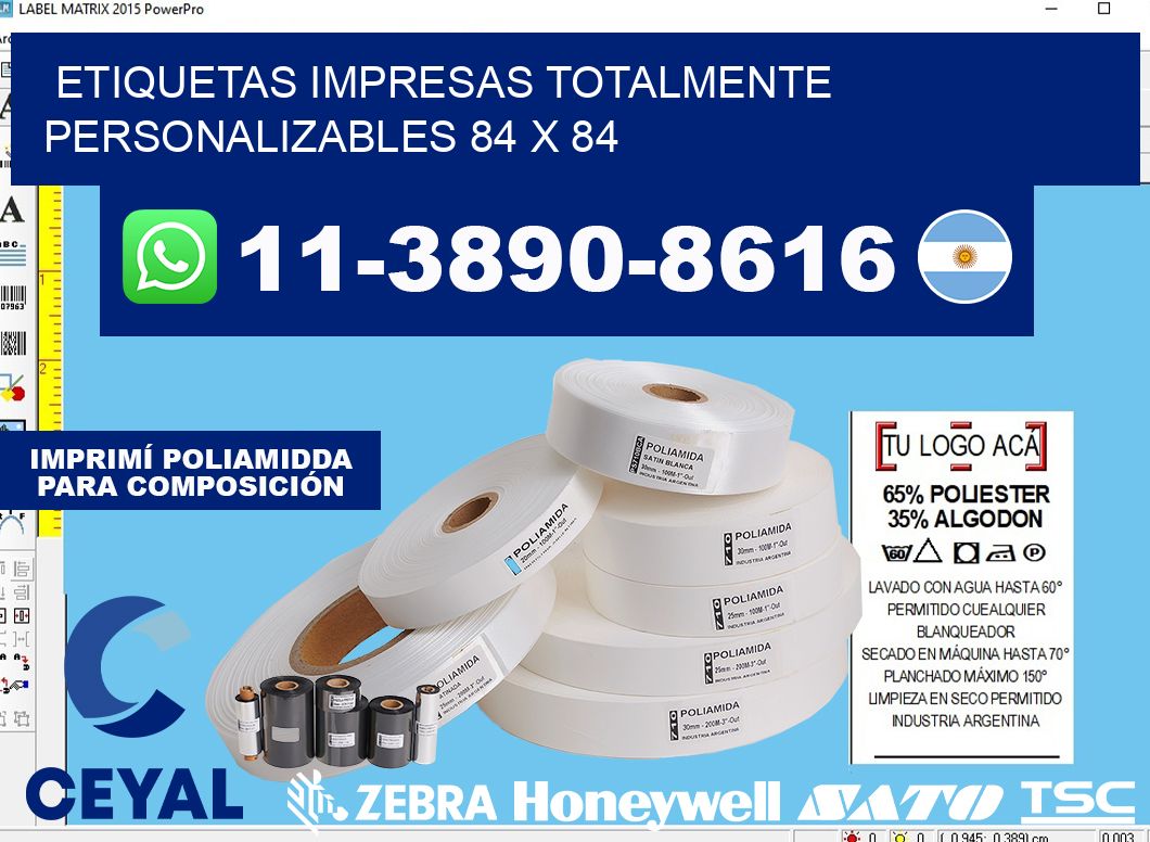 etiquetas impresas totalmente personalizables 84 x 84